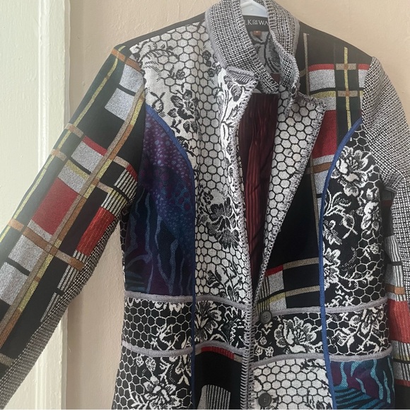 totw β’ multicolor patchwork unique statement jacket - Picture 7 of 16